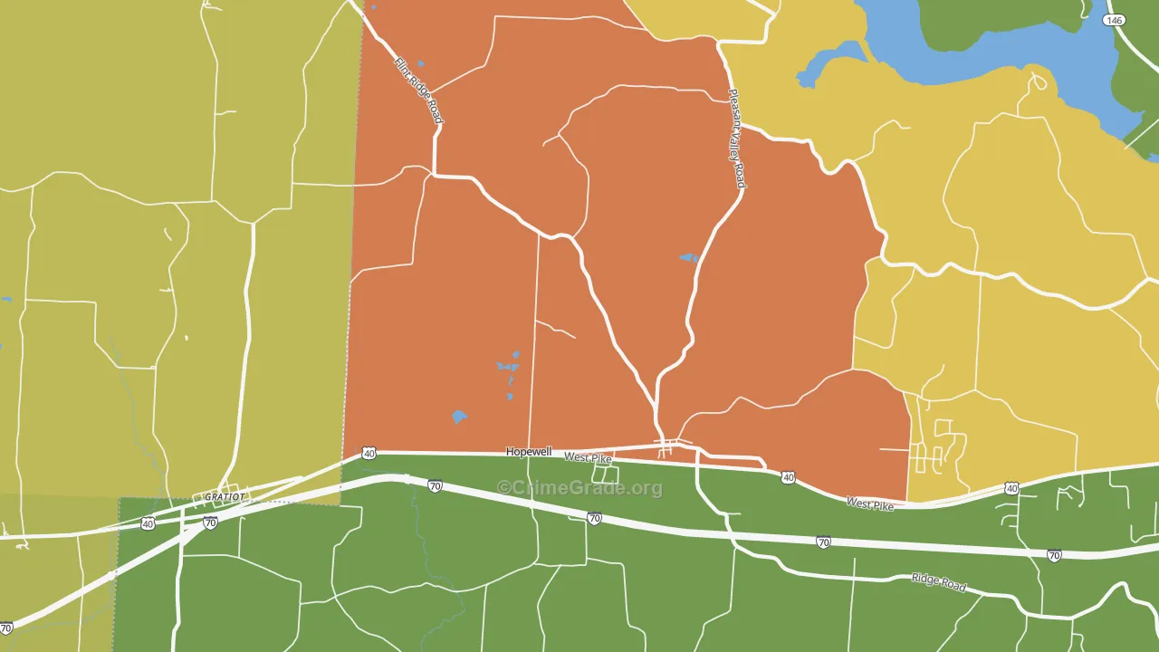 Hopewell, OH Map of Arson Rates