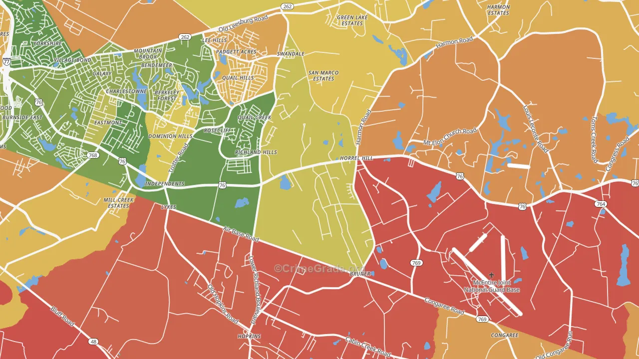 Hopkins, SC Map of Arson Rates