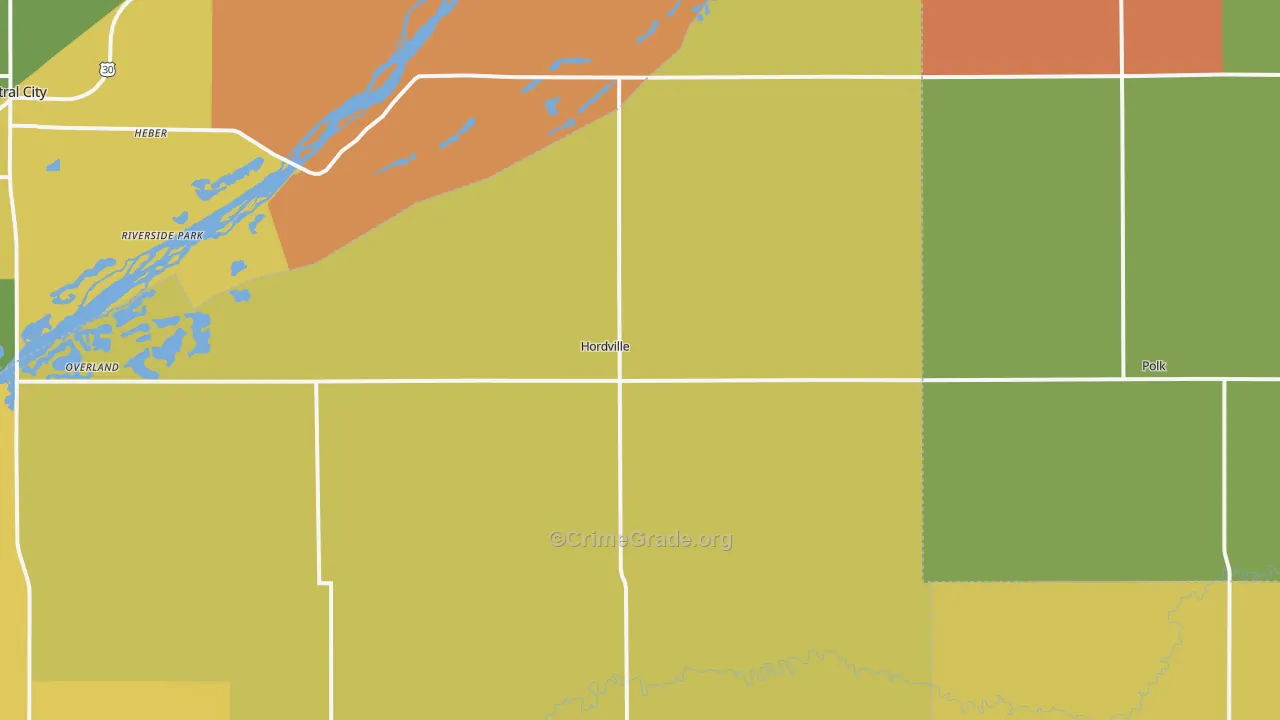 Hordville, NE Map of Arson Rates