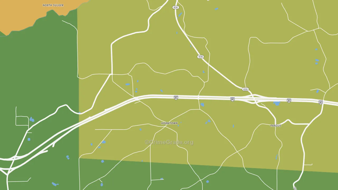 Hormtown, PA Map of Arson Rates