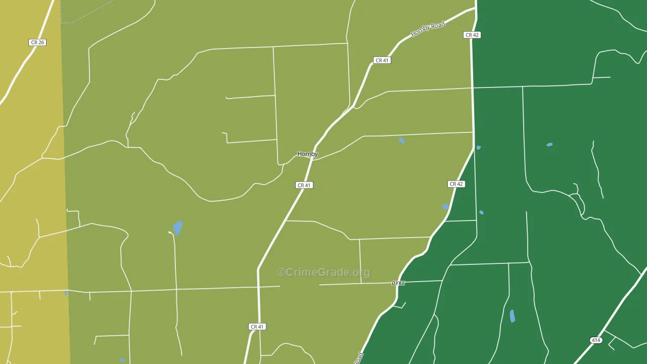 Hornby, NY Map of Arson Rates