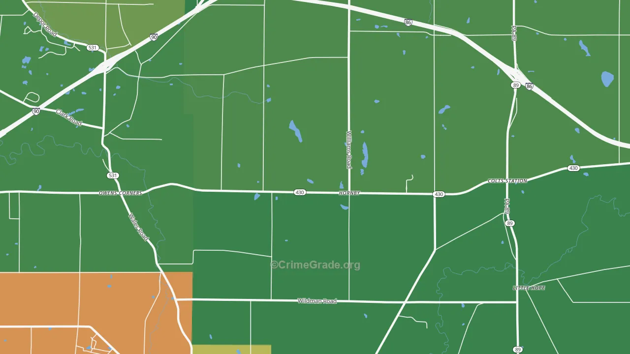 Hornby, PA Map of Arson Rates