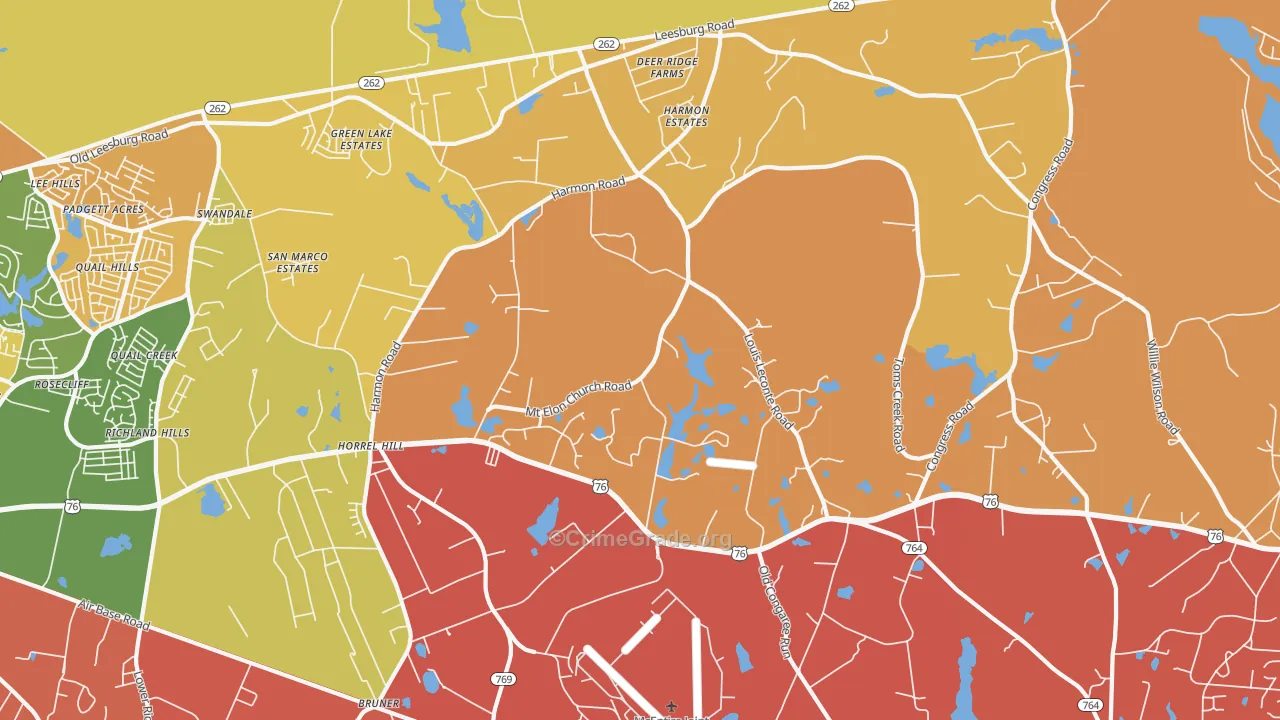 Horrel Hill, SC Map of Arson Rates