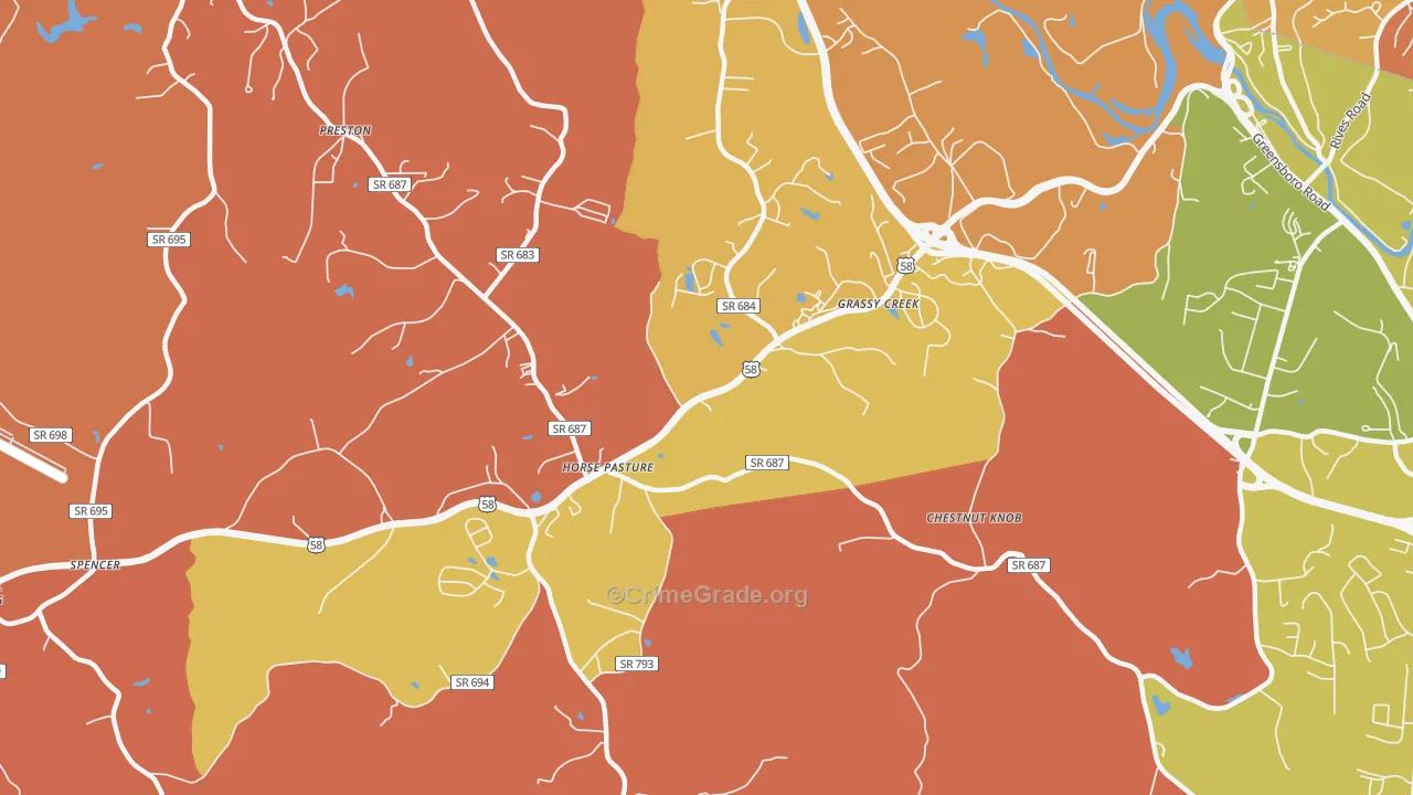 Horse Pasture, VA Map of Arson Rates