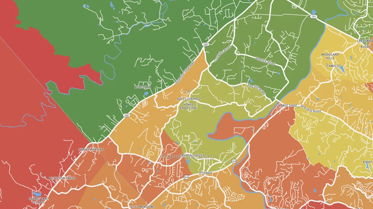 Horse Shoe, NC Map of Arson Rates