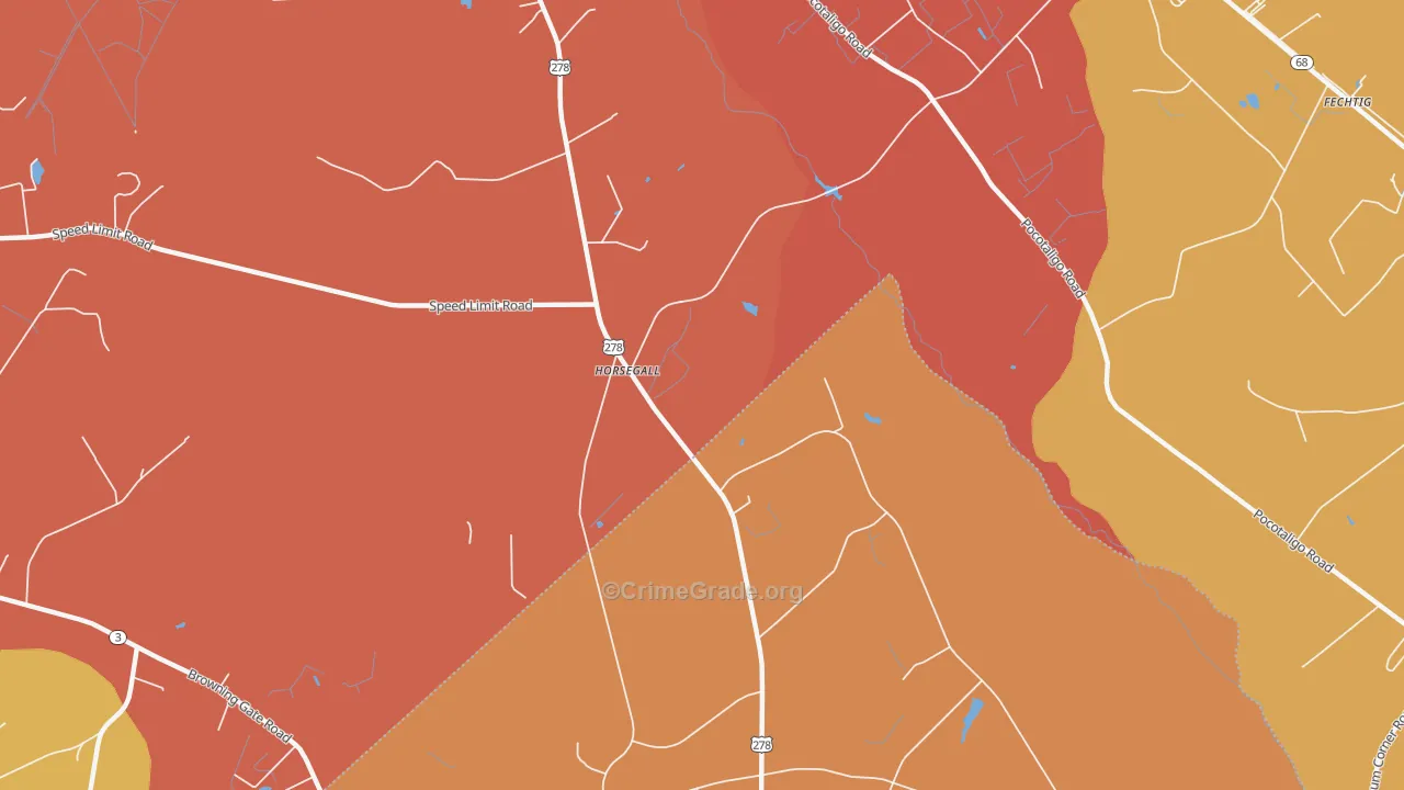 Horsegall, SC Map of Arson Rates