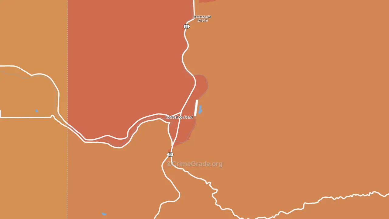 Horseshoe Bend, ID Map of Arson Rates