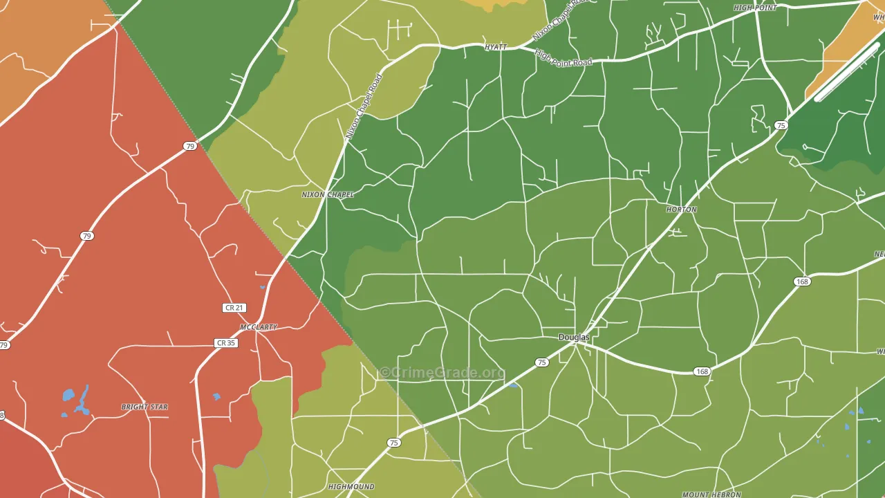 Horton, AL Map of Arson Rates