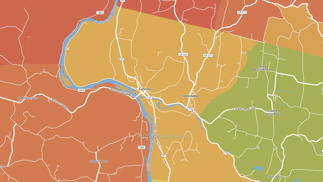 Hortonville, NY Map of Arson Rates
