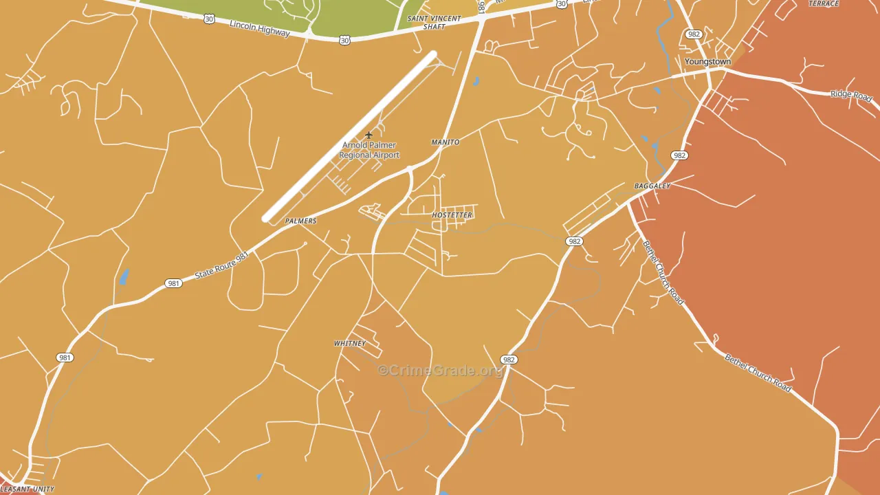 Hostetter, PA Map of Arson Rates