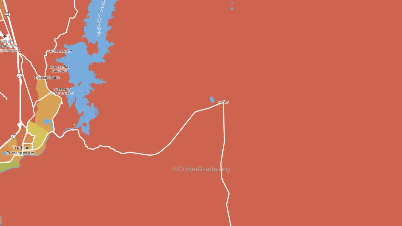 Hot Springs Landing, NM Map of Arson Rates