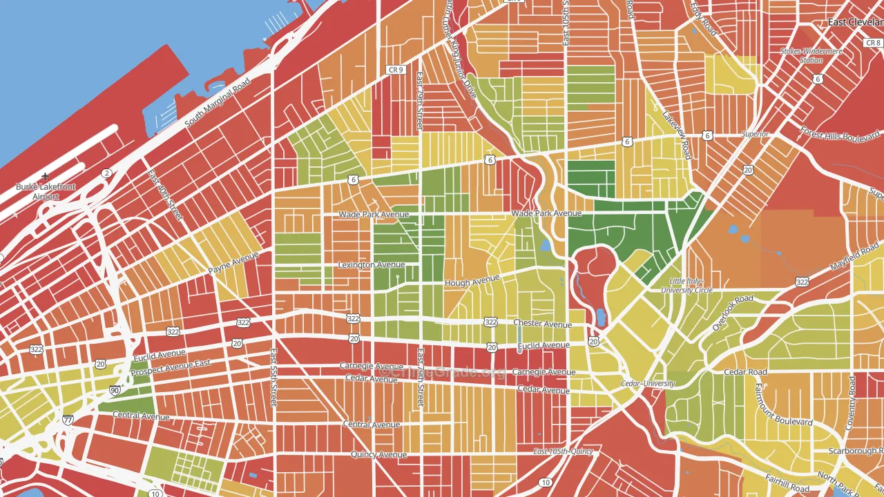 Hough, Cleveland, OH Map of Arson Rates