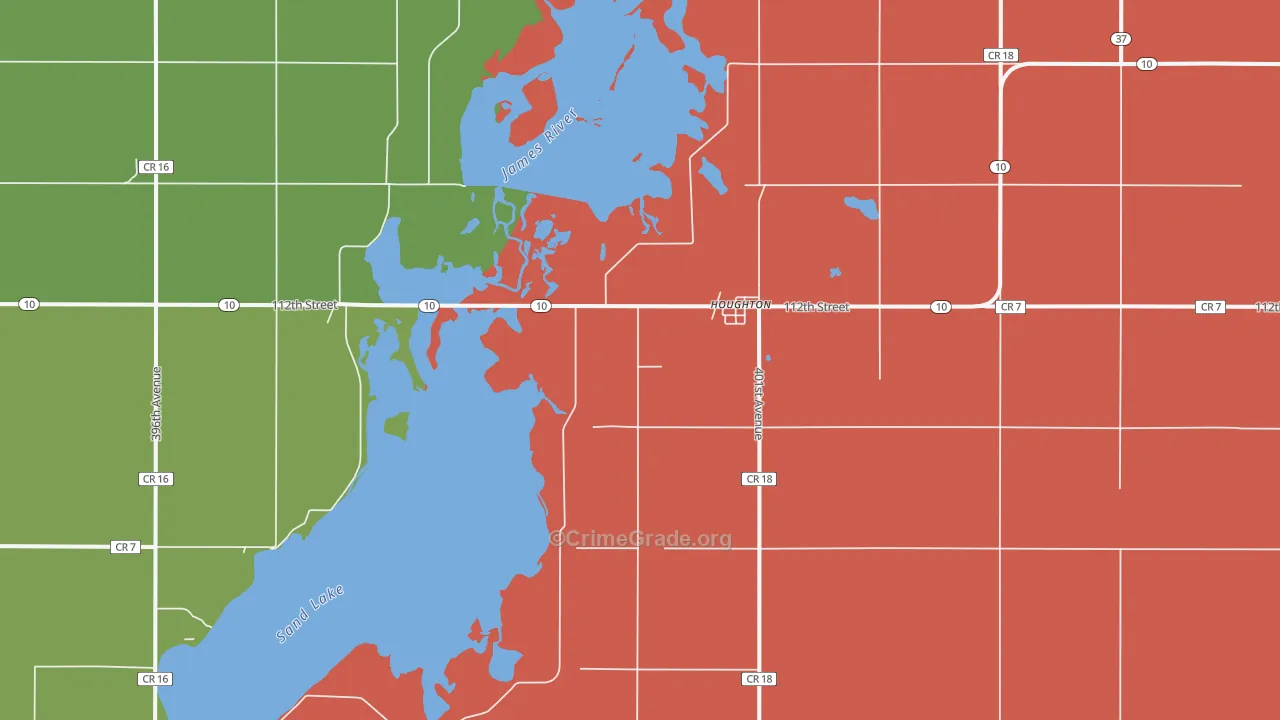 Houghton, SD Map of Arson Rates