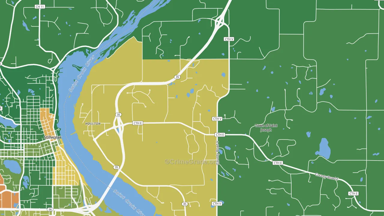 Houlton, WI Map of Arson Rates