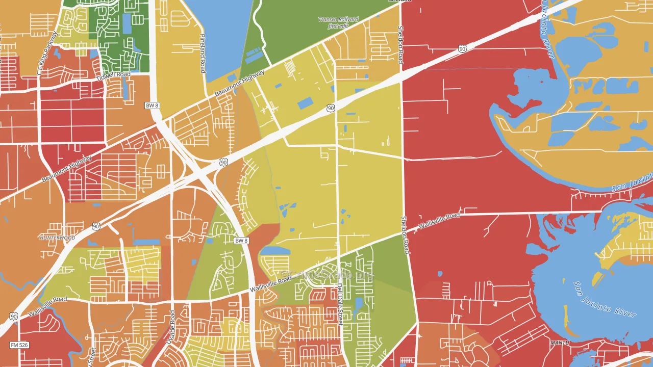 Houston Farms, Houston, TX Map of Arson Rates