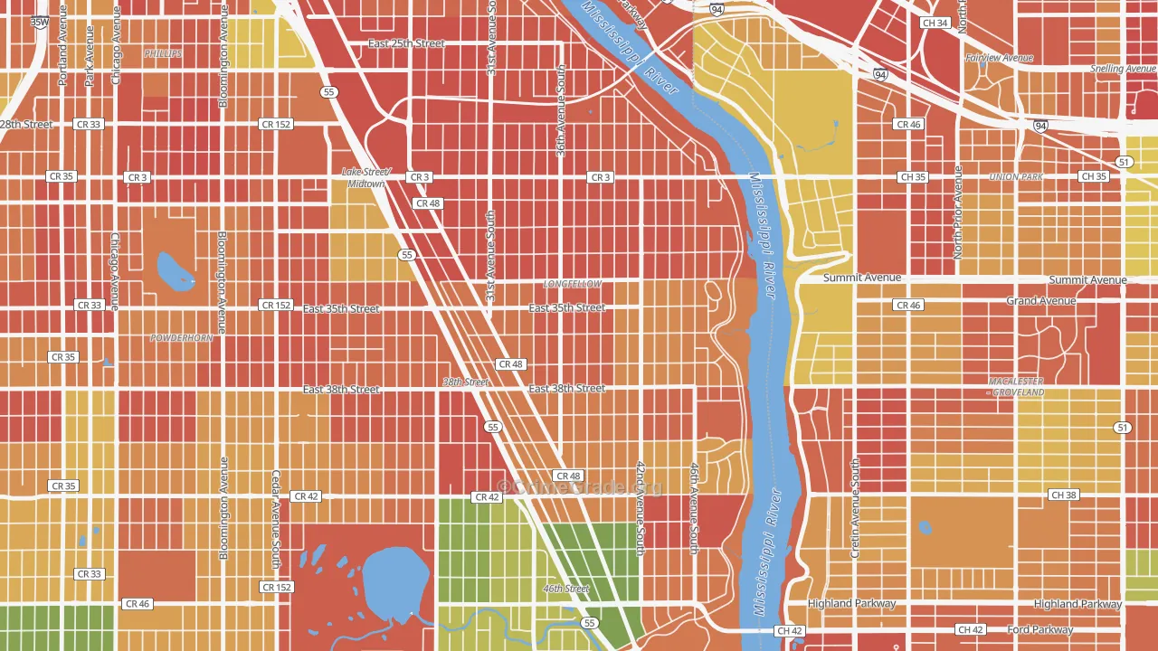 Howe, Minneapolis, MN Map of Arson Rates