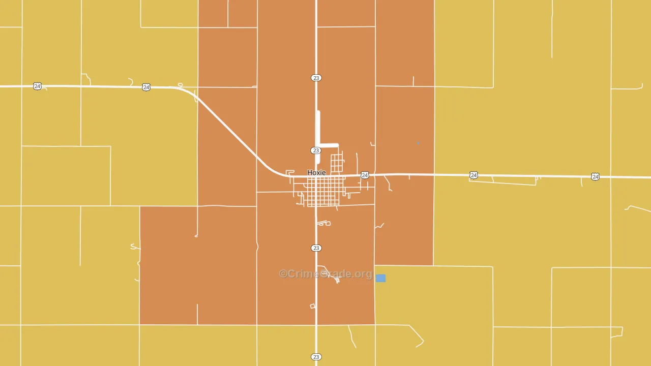 Hoxie, KS Map of Arson Rates
