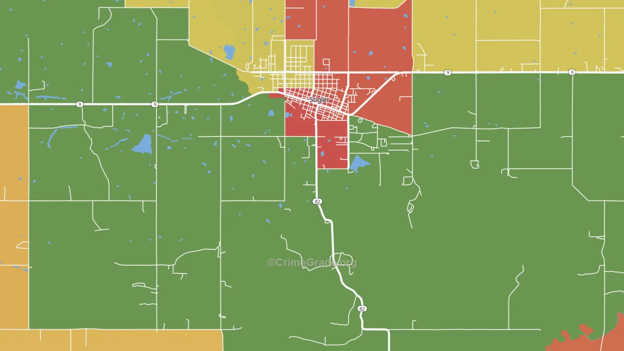 Hoyt, OK Map of Arson Rates