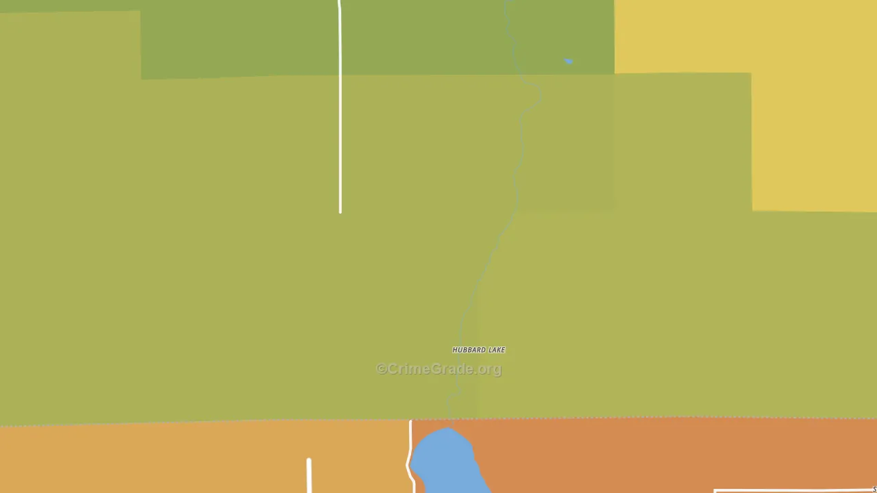 Hubbard Lake, MI Map of Arson Rates