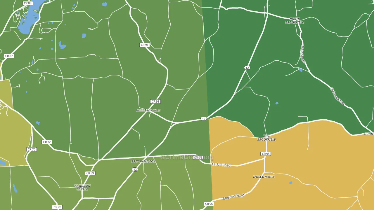 Hubbardsville, NY Map of Arson Rates