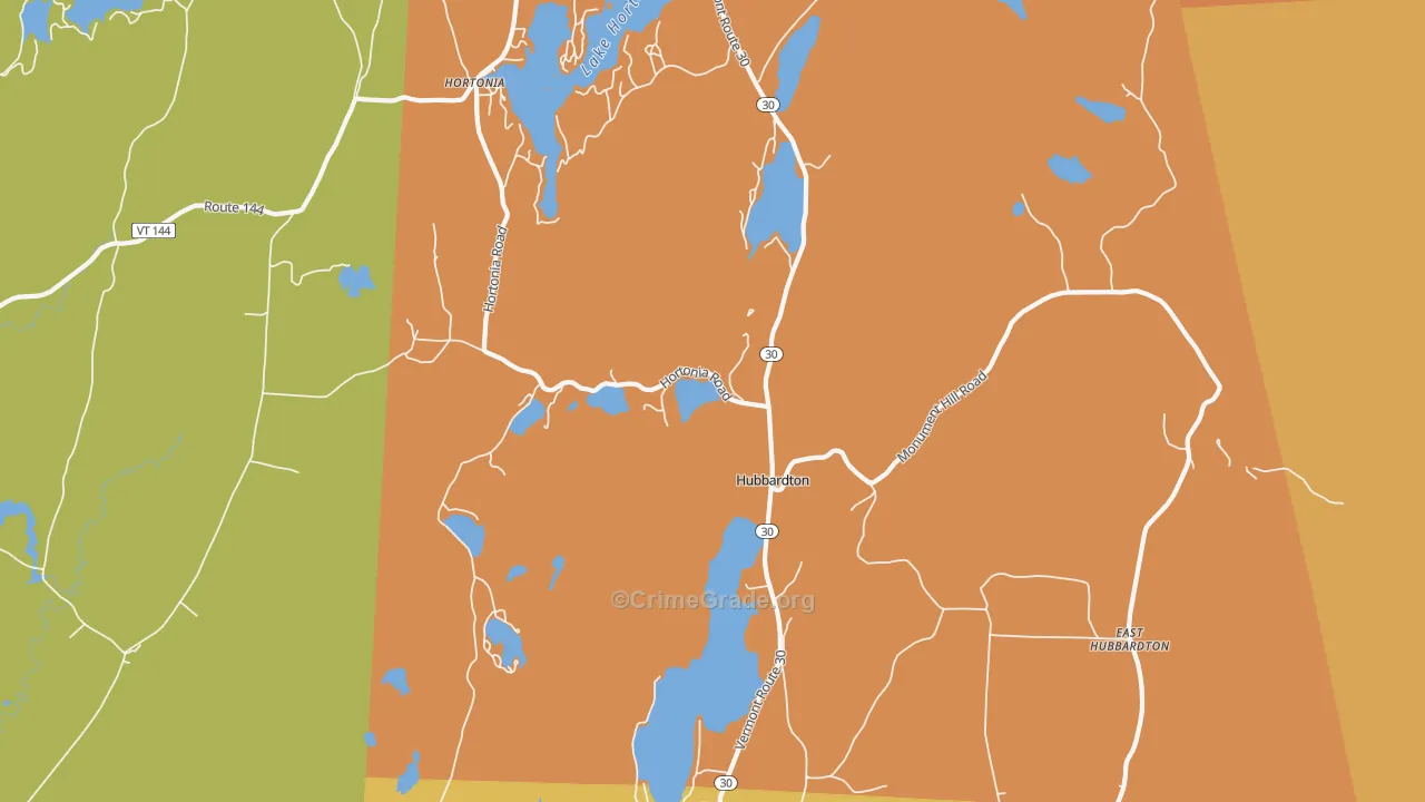 Hubbardton, VT Map of Arson Rates