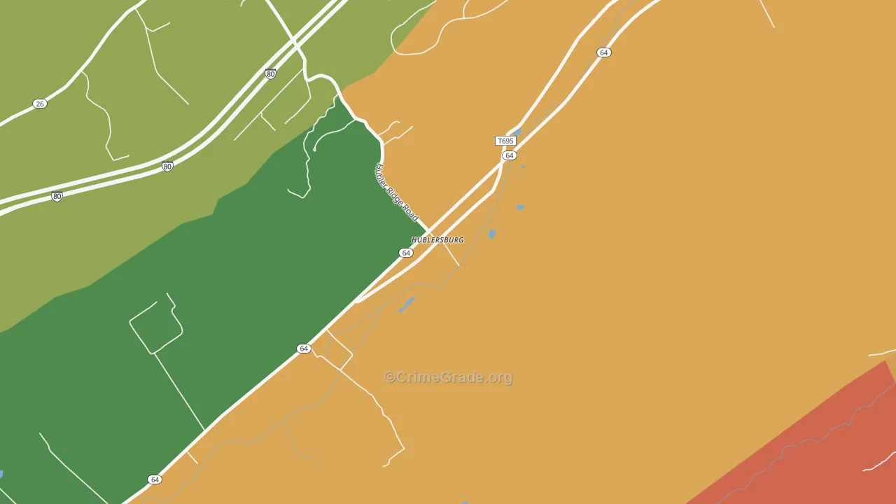 Hublersburg, PA Map of Arson Rates