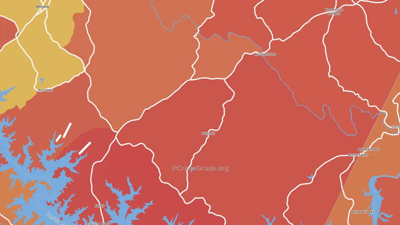 Huddleston, VA Map of Arson Rates