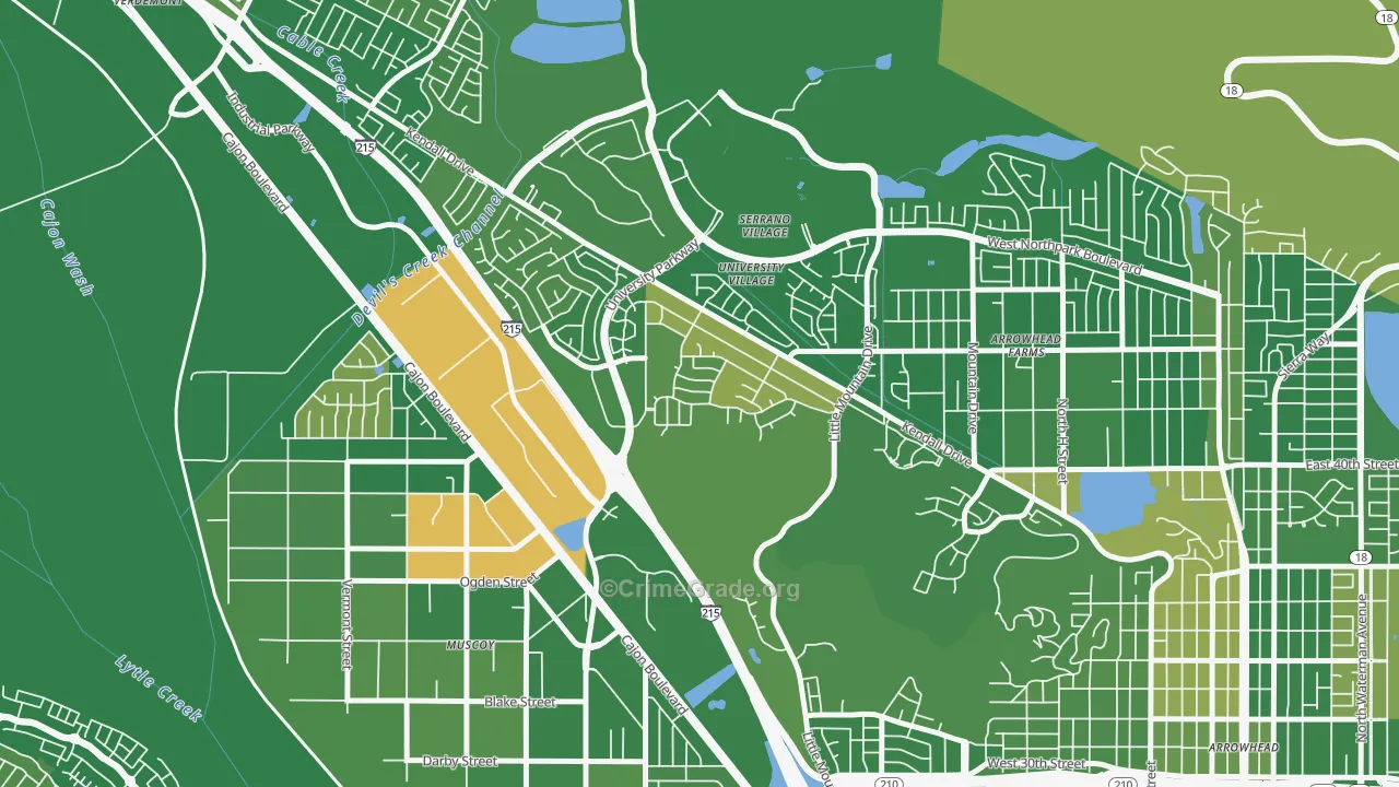 Hudson, San Bernardino, CA Map of Arson Rates