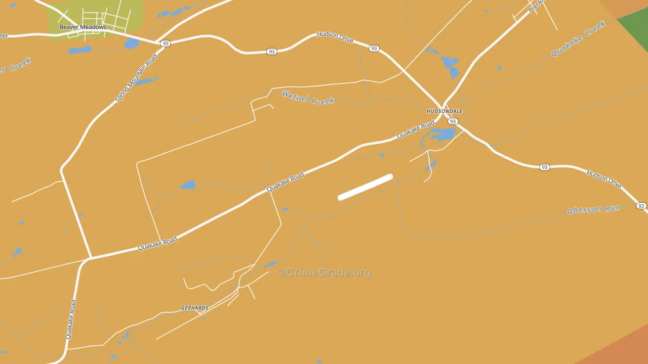 Hudsondale, PA Map of Arson Rates