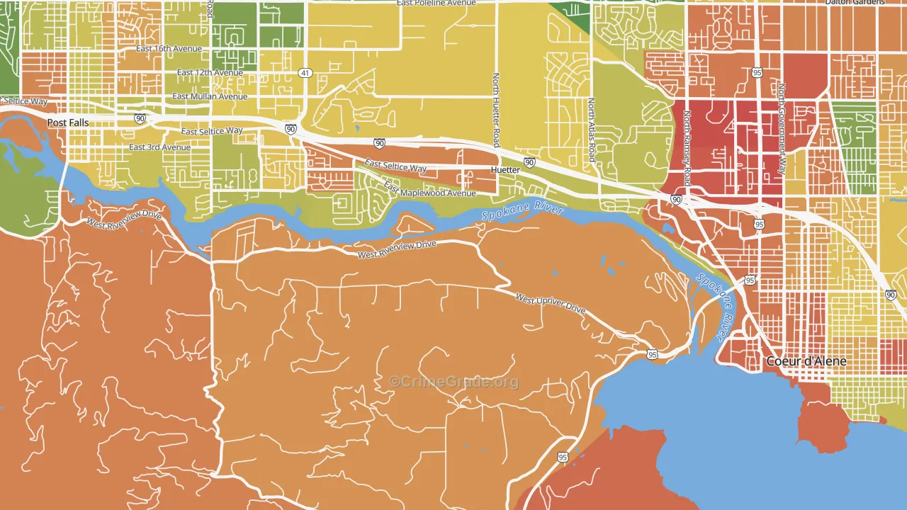 Huetter, ID Map of Arson Rates