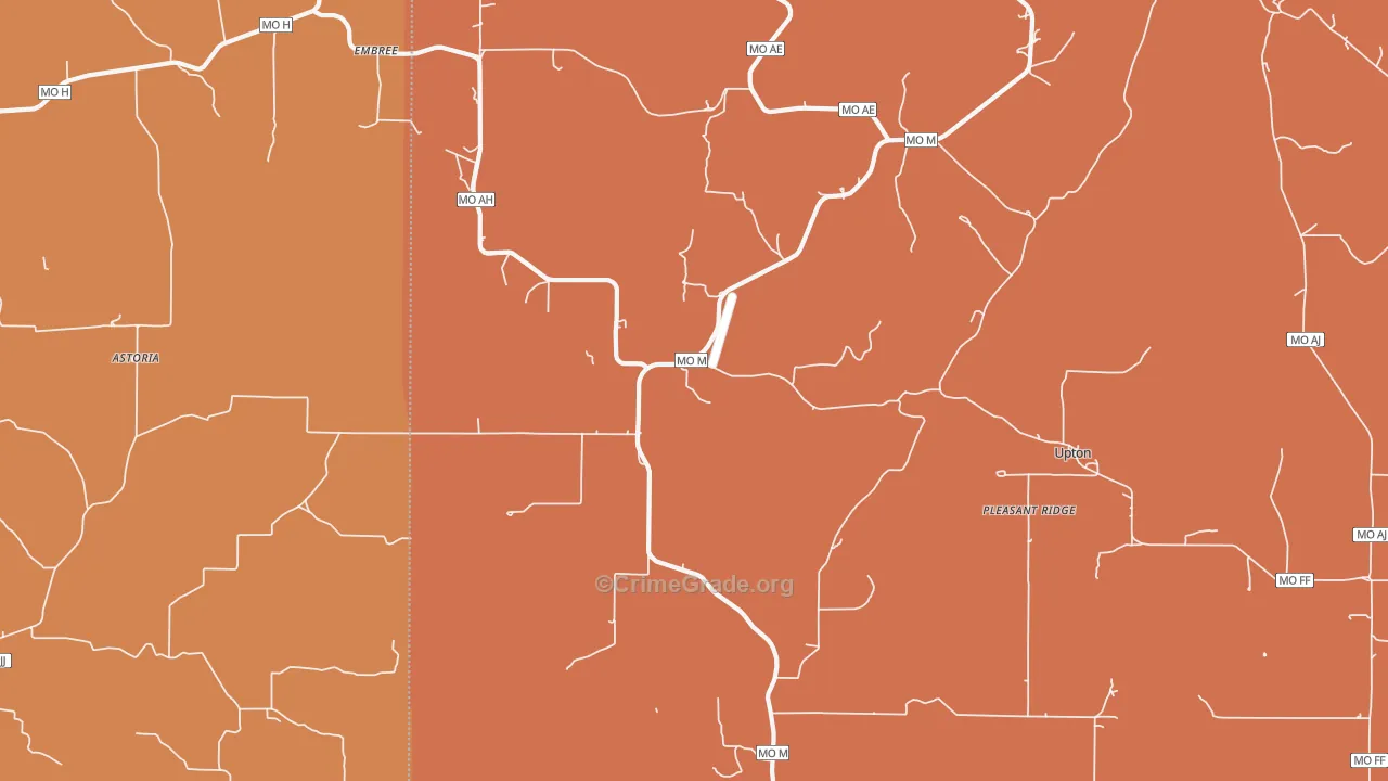 Huggins, MO Map of Arson Rates
