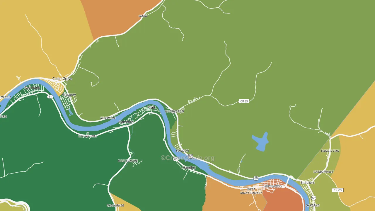 Hugheston, WV Map of Arson Rates