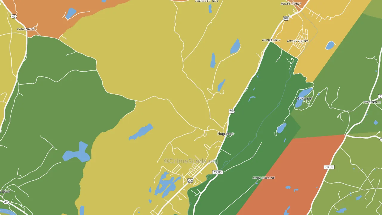 Huguenot, NY Map of Arson Rates
