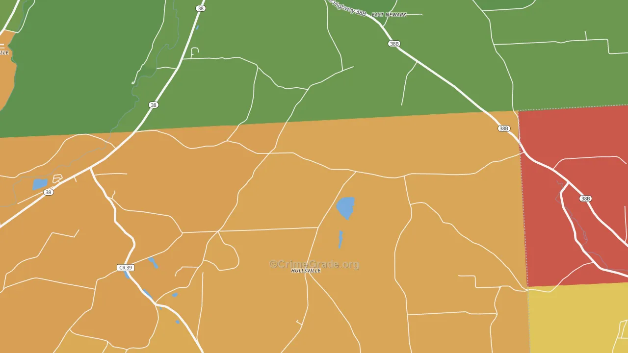 Hullsville, NY Map of Arson Rates