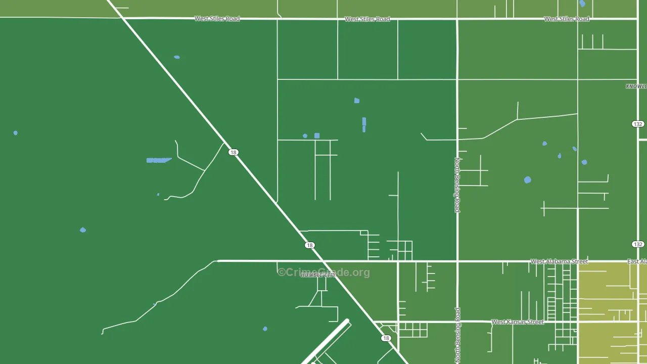 Humble City, NM Map of Arson Rates