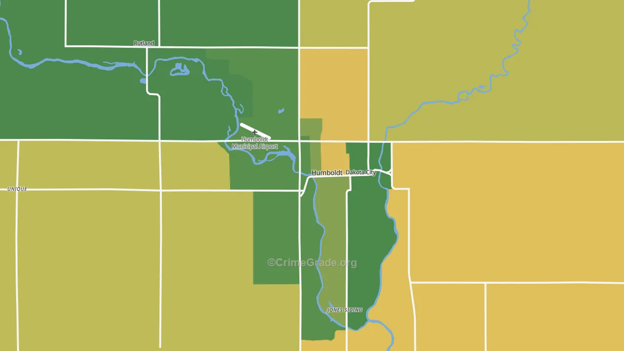 Humboldt, IA Map of Arson Rates