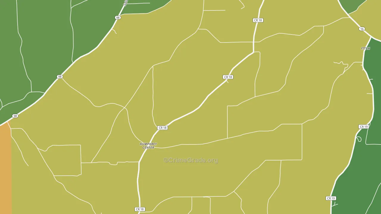 Humphrey Center, NY Map of Arson Rates