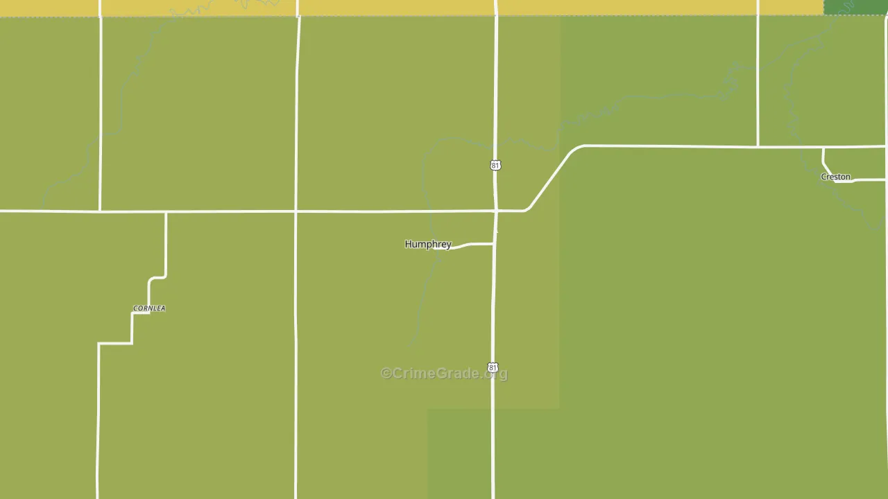Humphrey, NE Map of Arson Rates