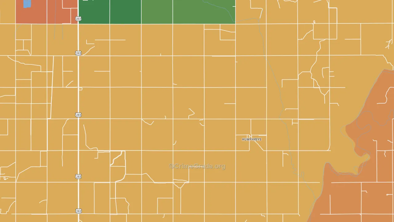 Humphreys, OK Map of Arson Rates