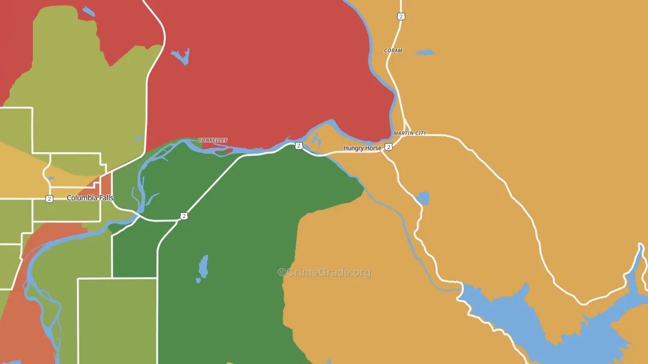 Hungry Horse, MT Map of Arson Rates