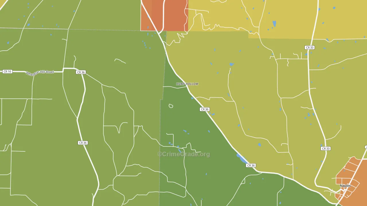 Hunt Hollow, NY Map of Arson Rates