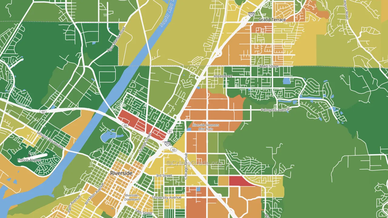 Hunter Industrial Park, Riverside, CA Map of Arson Rates