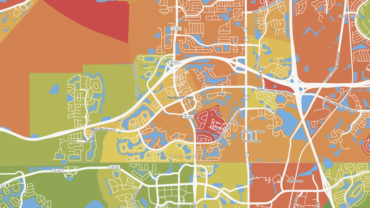 Hunters Creek, FL Map of Arson Rates