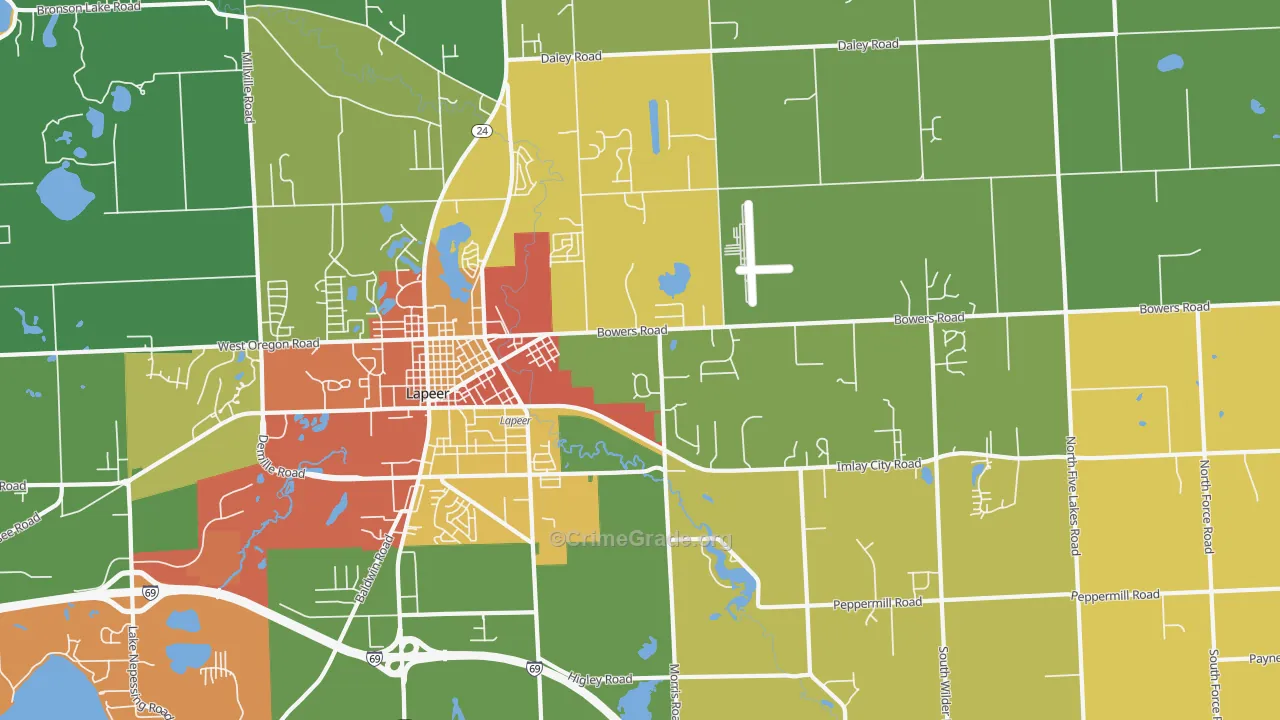 Hunters Creek, MI Map of Arson Rates