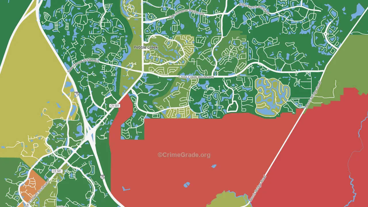 Hunters Green, Tampa, FL Map of Arson Rates