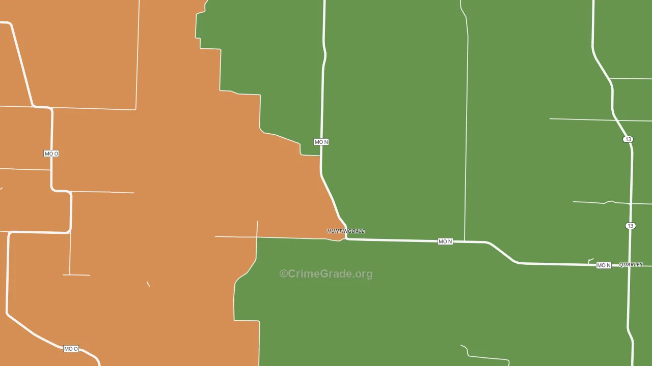 Huntingdale, MO Map of Arson Rates