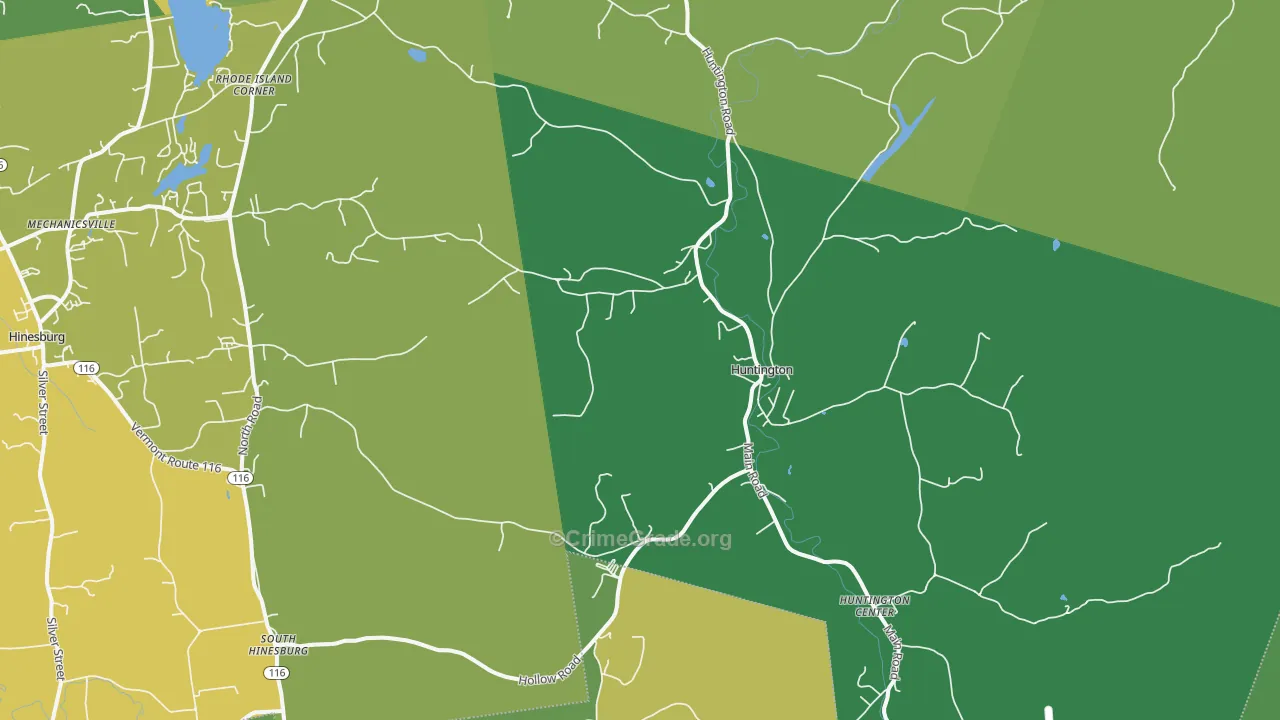 Huntington, VT Map of Arson Rates