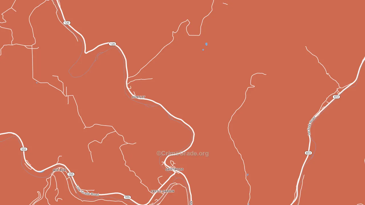 Huntley, PA Map of Arson Rates