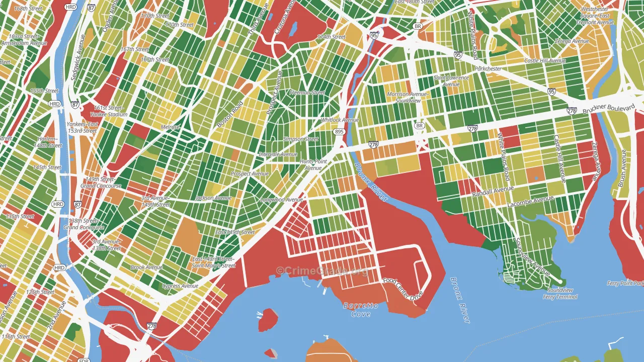 Hunts Point, Bronx, NY Map of Arson Rates