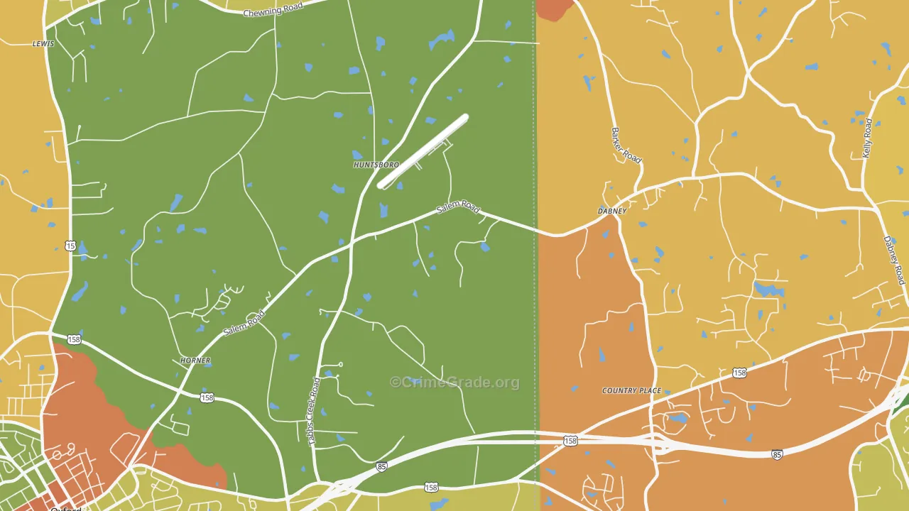 Huntsboro, NC Map of Arson Rates